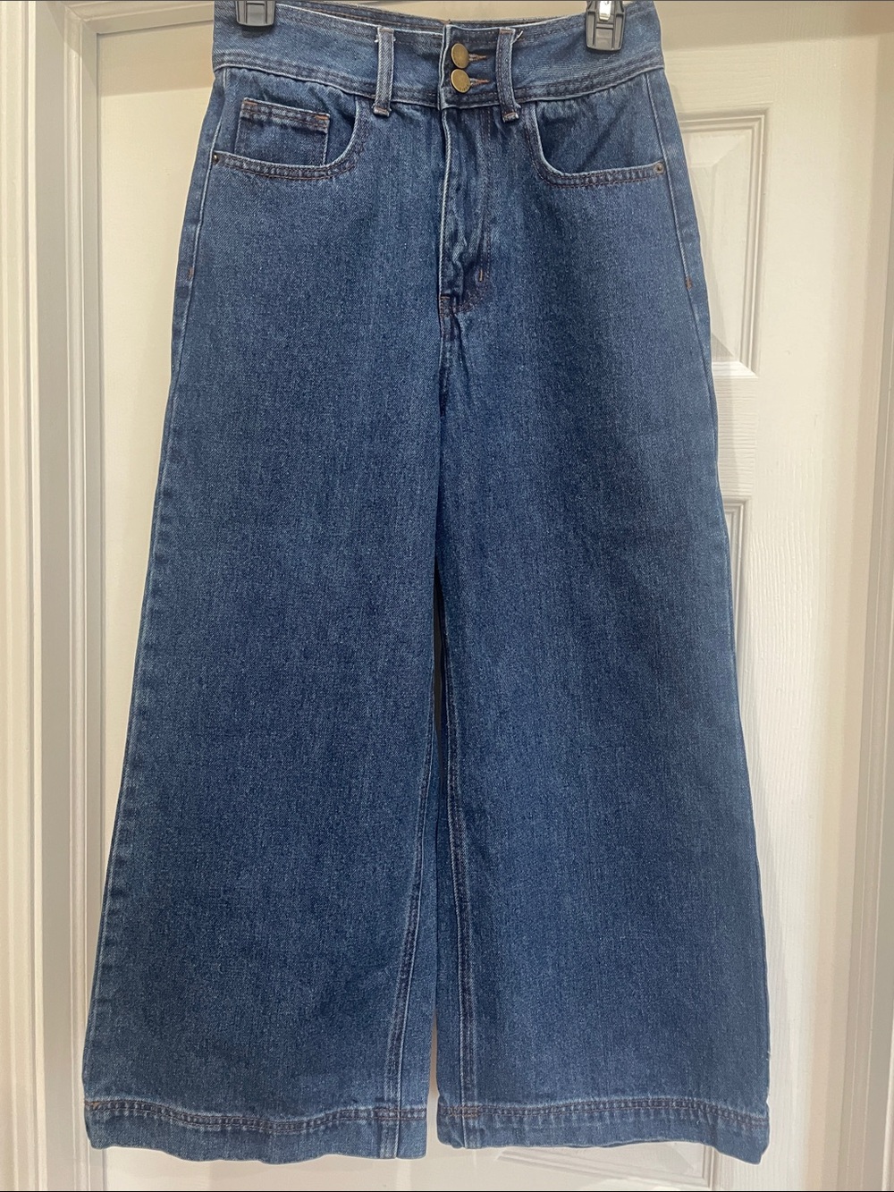 Cider Wide-Leg High Waist Dark Blue Denim Jeans
